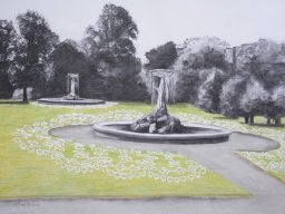 lost lace  drawing - fountain 55x75cm